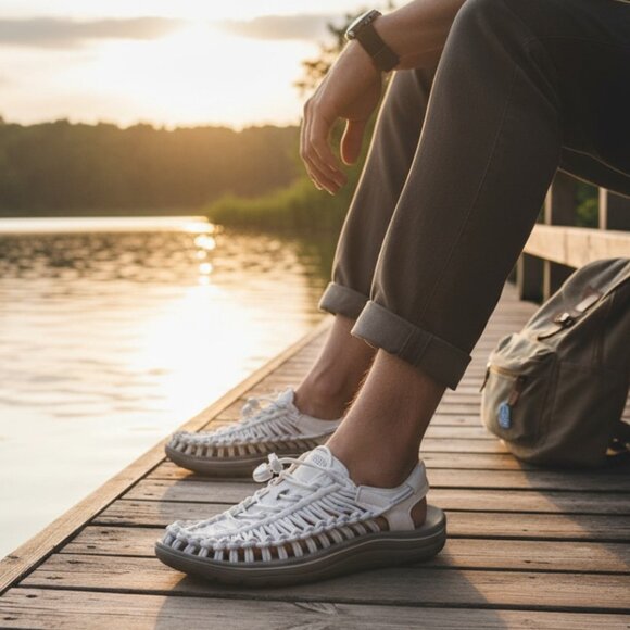 Keen Uneek Whitecap Cornstalk Braided Bungee Cord Perfect Fit Construction SZ 6 - Picture 10 of 10